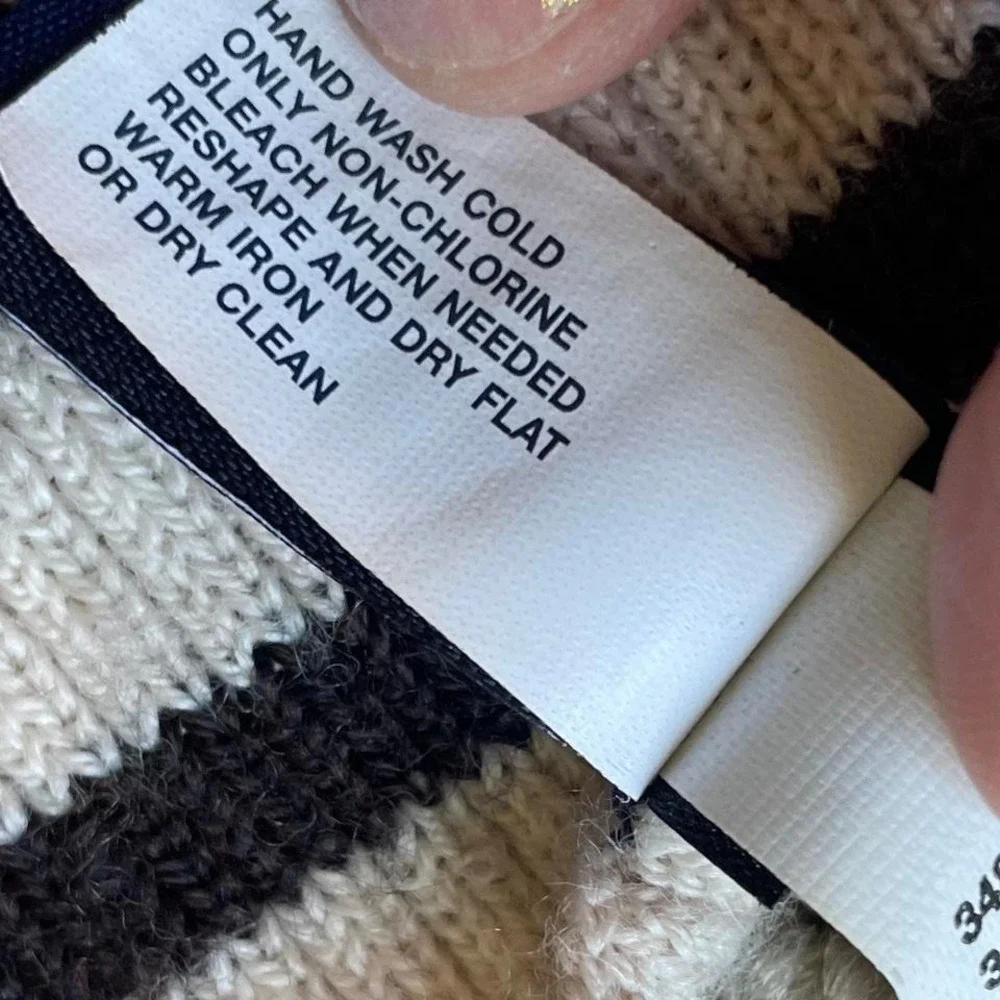 black + cream striped wool blend‎ lightweight scarf by GAP